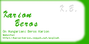 karion beros business card